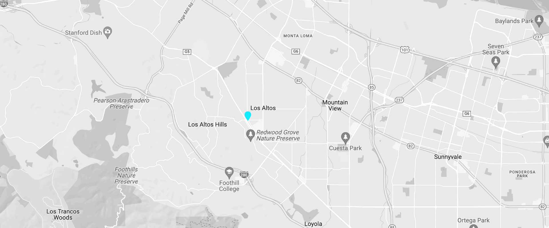 Map showing location of Strategy Los Altos office.